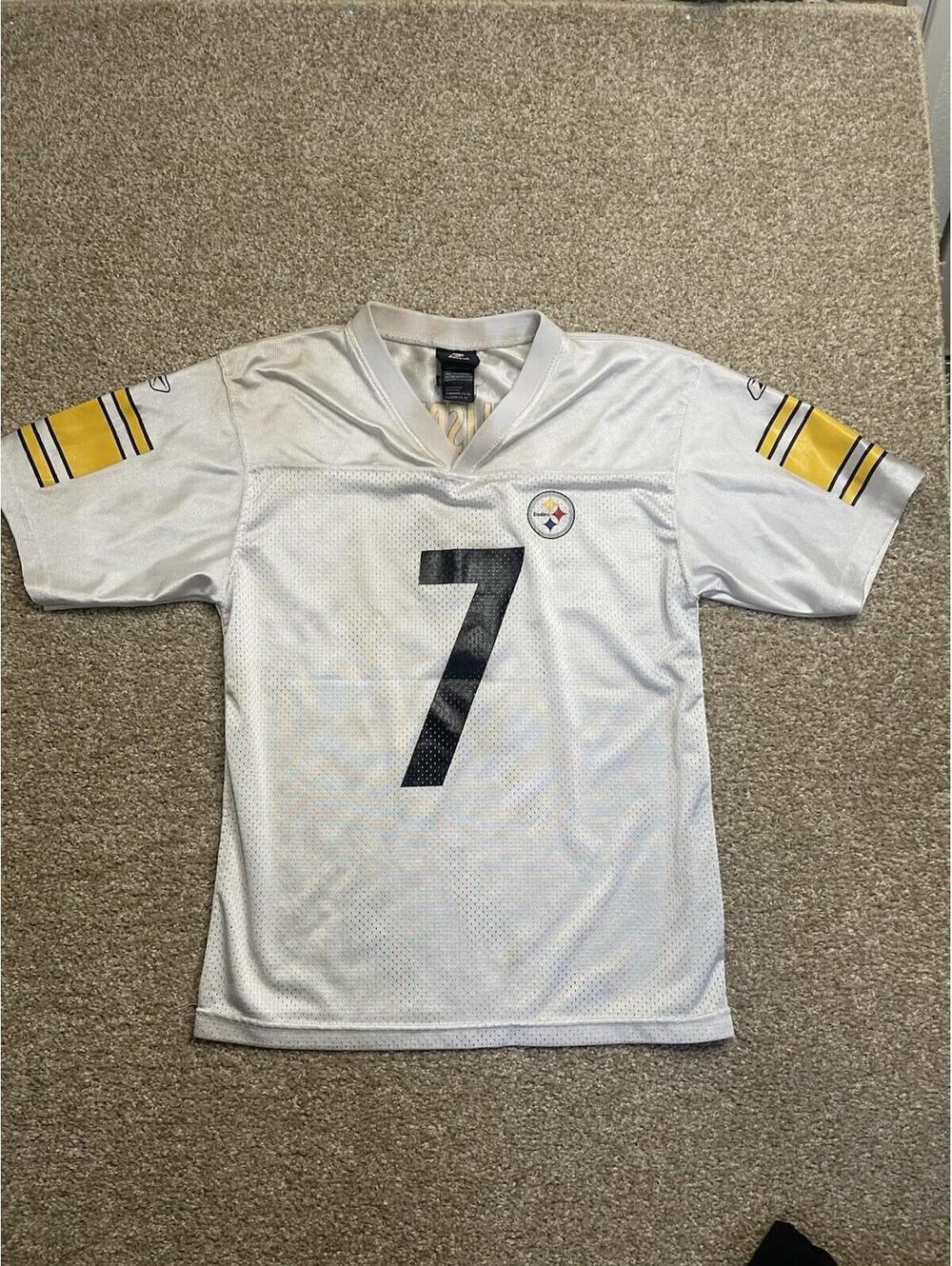 Reebok NFL Ben Roethlisberger #7 Pittsburgh Steelers Jersey White Men’s 14/16